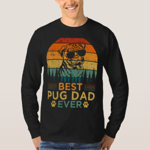 Mens Vintage Retro Style Best Pug Dad Ever Father T-Shirt