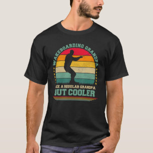 Mens  Vintage Retro Wakeboarding Grandpa Father's  T-Shirt
