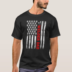 Mens Vintage Retro Welding American Flag Welder Da T-Shirt