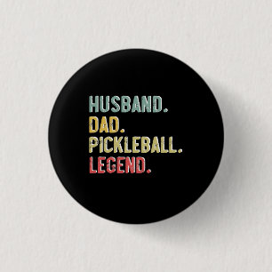 Mens Vintage Shirt Husband Dad Pickleball Legend 3 Cm Round Badge