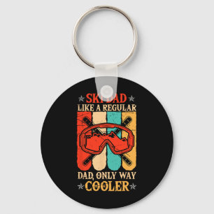 Mens Vintage Ski Dad Like Normal Dad Winter Sport Key Ring