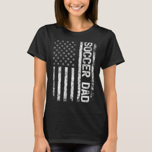 Mens Vintage Soccer American Flag Soccer Dad Fath T-Shirt
