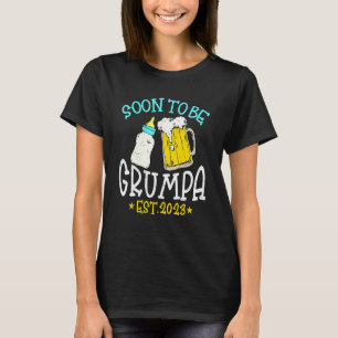 Mens Vintage Soon To Be Grumpa 2023 Pregnancy Dad T-Shirt