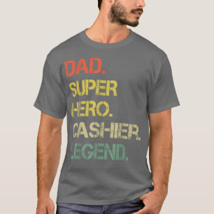 Mens Vintage Style Dad Hero Cashier Legend Father' T-Shirt