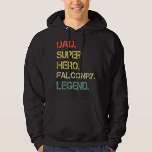 Mens Vintage Style Dad Hero Falconry Legend Father Hoodie