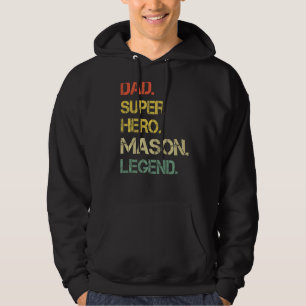 Mens Vintage Style Dad Hero Mason Legend Father's  Hoodie