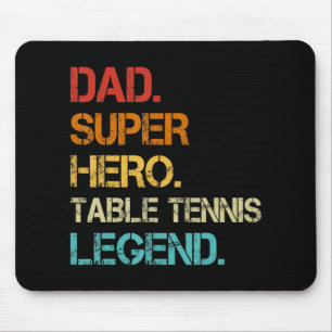 Mens Vintage Style Dad Hero Table Tennis Legend Fa Mouse Mat