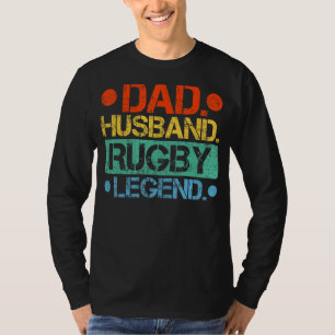 Mens Vintage Style Dad Husband Rugby Player Father T-Shirt