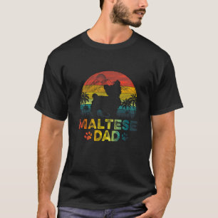 Mens Vintage Sunset Maltese Dog Dad Father s Day X T-Shirt