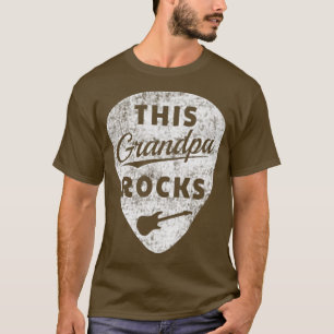 Mens Vintage This Grandpa Rocks Guitar Pick  2 Sid T-Shirt