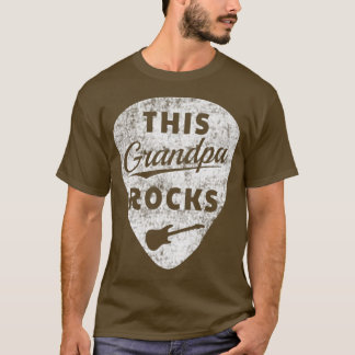 Mens Vintage This Grandpa Rocks Guitar Pick  2 Sid T-Shirt