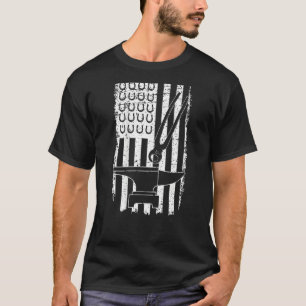 Mens Vintage Us Flag Patriotic American Horseshoe T-Shirt