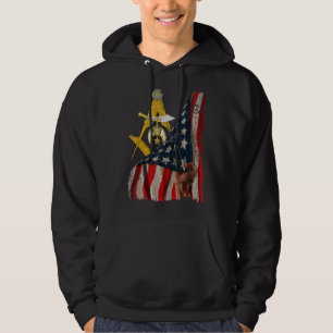 Mens Vintage Us Flag Real Shriner Mason Square & C Hoodie
