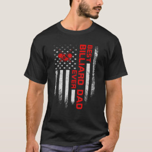 Mens Vintage USA American Flag Best Billiard Dad E T-Shirt