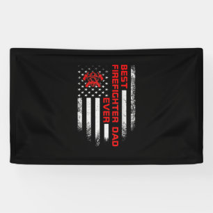 Mens Vintage USA American Flag Best Firefighter Banner