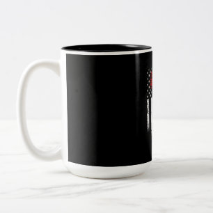 Men's Vintage USA American Flag Best School Two-Tone Coffee Mug