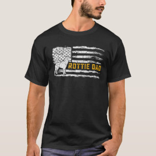 Mens Vintage USA American Flag Rottweiler Dad Rott T-Shirt