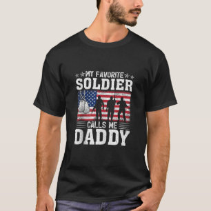 Mens Vintage USA Flag My Soldier Calls Me Daddy Ar T-Shirt