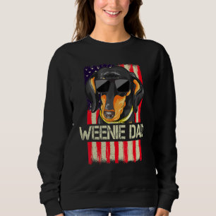Mens Vintage Weenie Dad American Flag Dachshund 4t Sweatshirt