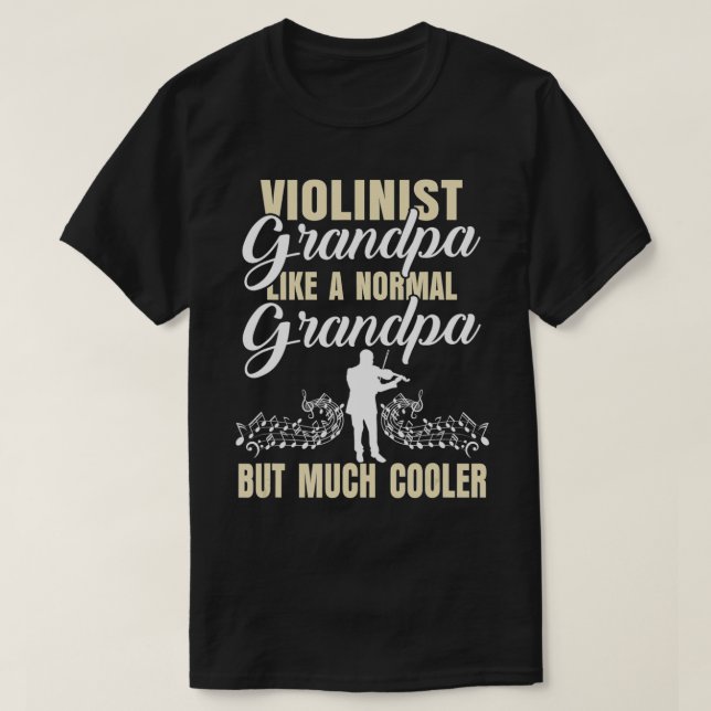 Mens Violin Grandpa Violinist Orchestra String Ins T-Shirt (Design Front)