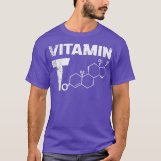 Mens Vitamin T Testosteron Bodybuilding Gym Fitnes T-Shirt