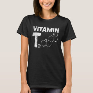 Mens Vitamin Testosteron Bodybuilding Gym Fitness T-Shirt