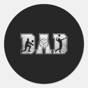 Mens Volleyball Dad Family Football Team Player Sp Classic Round Sticker