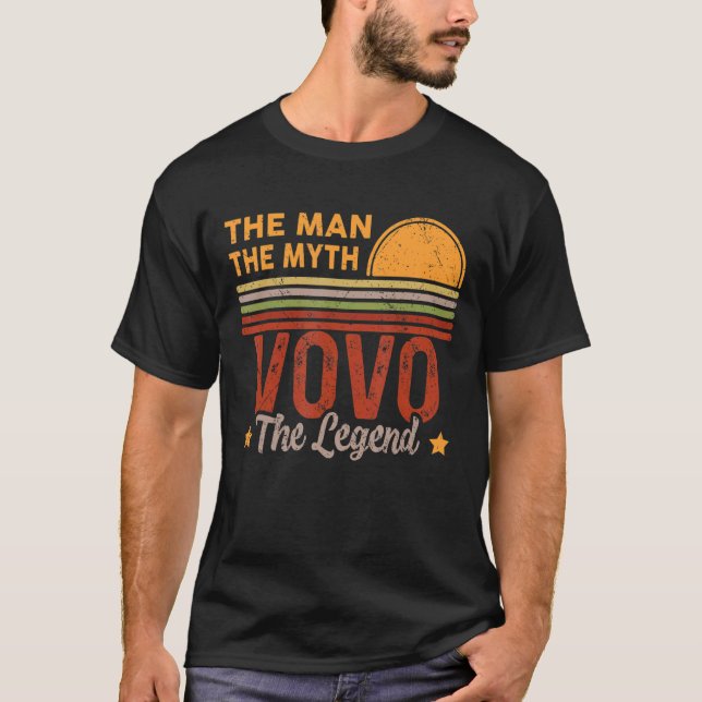 Mens Vovo The Man Myth Legend Retro Grandpa Father T-Shirt (Front)