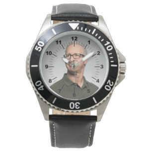 Men's Watch - Personalised - Black Leather