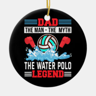 Mens Water Polo Funny Water Polo Dad Water Polo Ceramic Tree Decoration