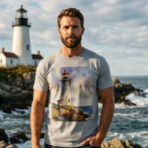 Men's Watercolor Lighthouse Nautical Gift
