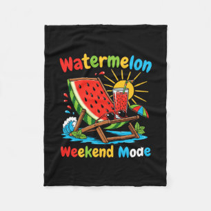 Mens watermelon weekend mode tropical summer vibes fleece blanket