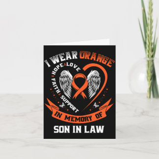 Mens Wear Orange In Memory Of Son In Law Leukaemia Card
