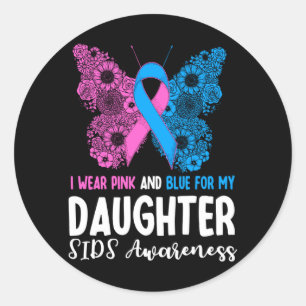 Mens Wear Pink And Blue For Daughter Sids Classic Round Sticker