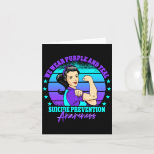 Mens Wear Purple And Teal Suicide Prevention Card