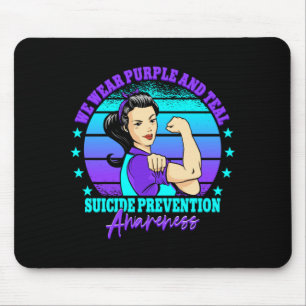 Mens Wear Purple And Teal Suicide Prevention Mouse Mat