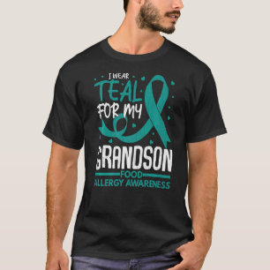 Mens Wear Teal For Grandson Food Allergy Awareness T-Shirt