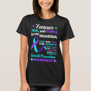Mens Wear Teal Purple For Grandson Prevention T-Shirt