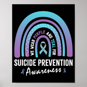 Mens Wear Teal Purple For Suicide Prevention Poster