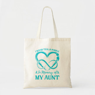 Mens Wear Teal Purple In Memory Of Aunt Tote Bag