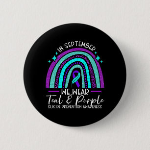 Mens Wear Teal Purple Suicide Prevention Awareness 6 Cm Round Badge