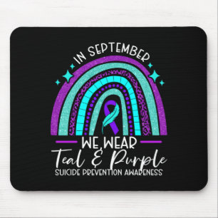 Mens Wear Teal Purple Suicide Prevention Awareness Mouse Mat