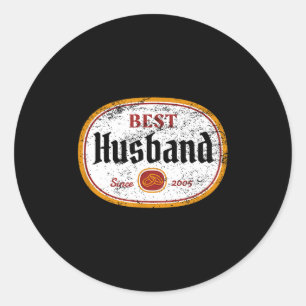 Mens Wedding Anniversary Husband Since Classic Round Sticker