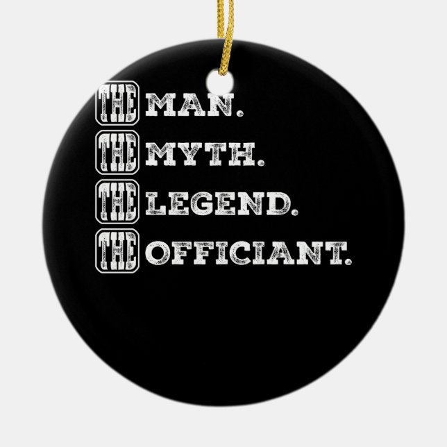 Mens Wedding Officiant Marriage Officiant the Man  Ceramic Tree Decoration (Front)