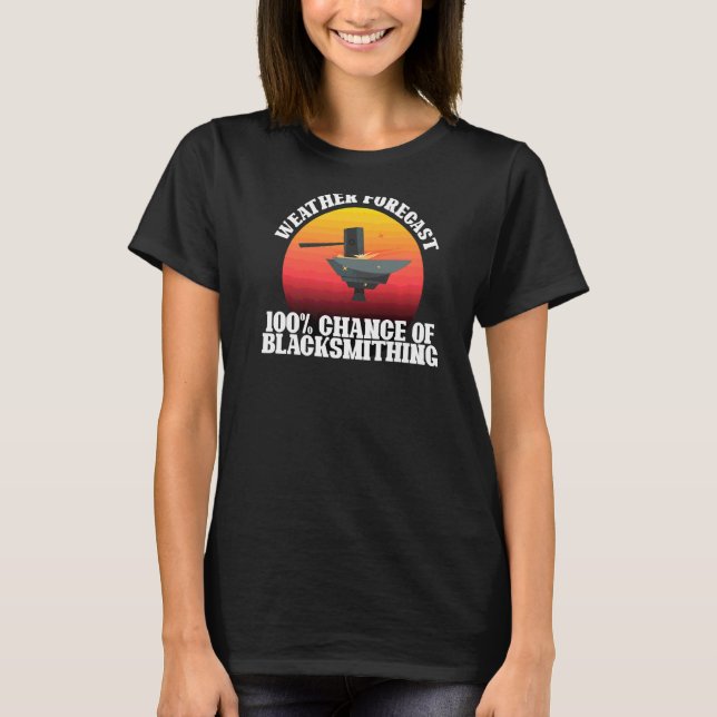 Mens Weekend Forecast Blacksmithing  Forging Graph T-Shirt (Front)