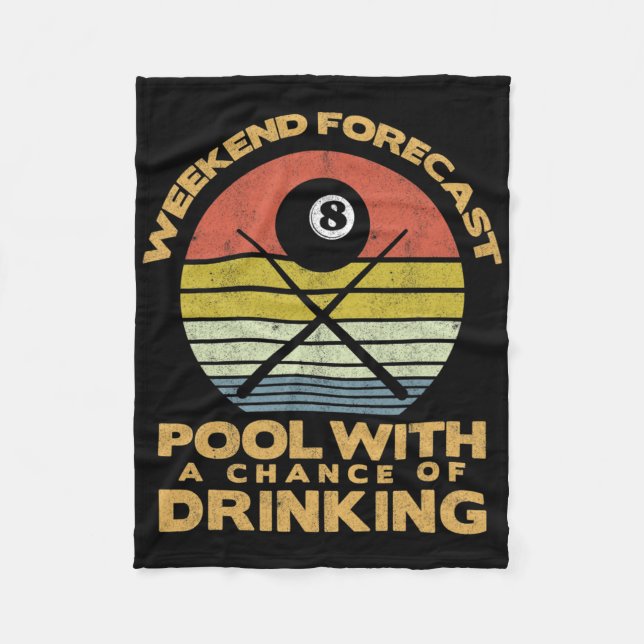 Mens Weekend Forecast Pool With A Change Of Drinki Fleece Blanket (Front)