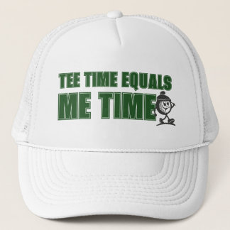 Mens Weekend Scramble Golf Dad Tee Time Equals Me Trucker Hat