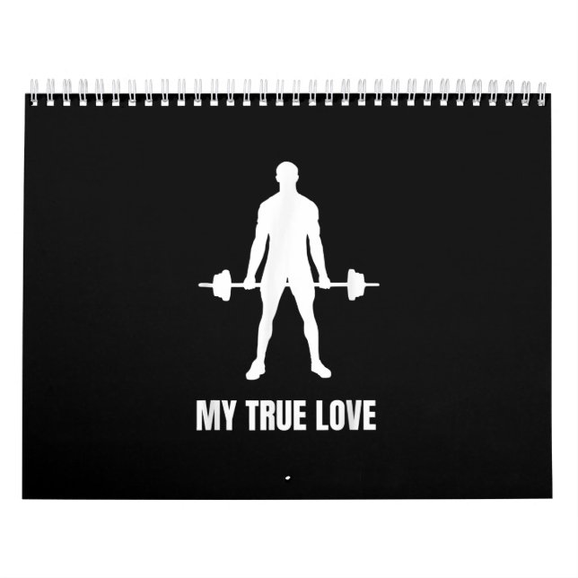 Mens Weightlifter Barbell Training Workout Outfit Calendar (Cover)