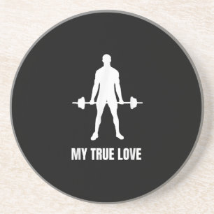 Mens Weightlifter Barbell Training Workout Outfit Coaster