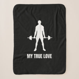 Mens Weightlifter Barbell Training Workout Outfit Sherpa Blanket